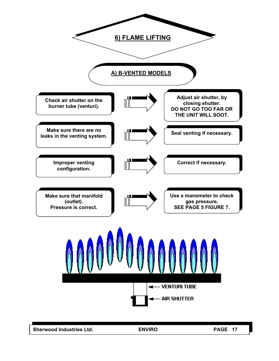 6) flame lifting | Enviro C-10100 User Manual | Page 19 / 25