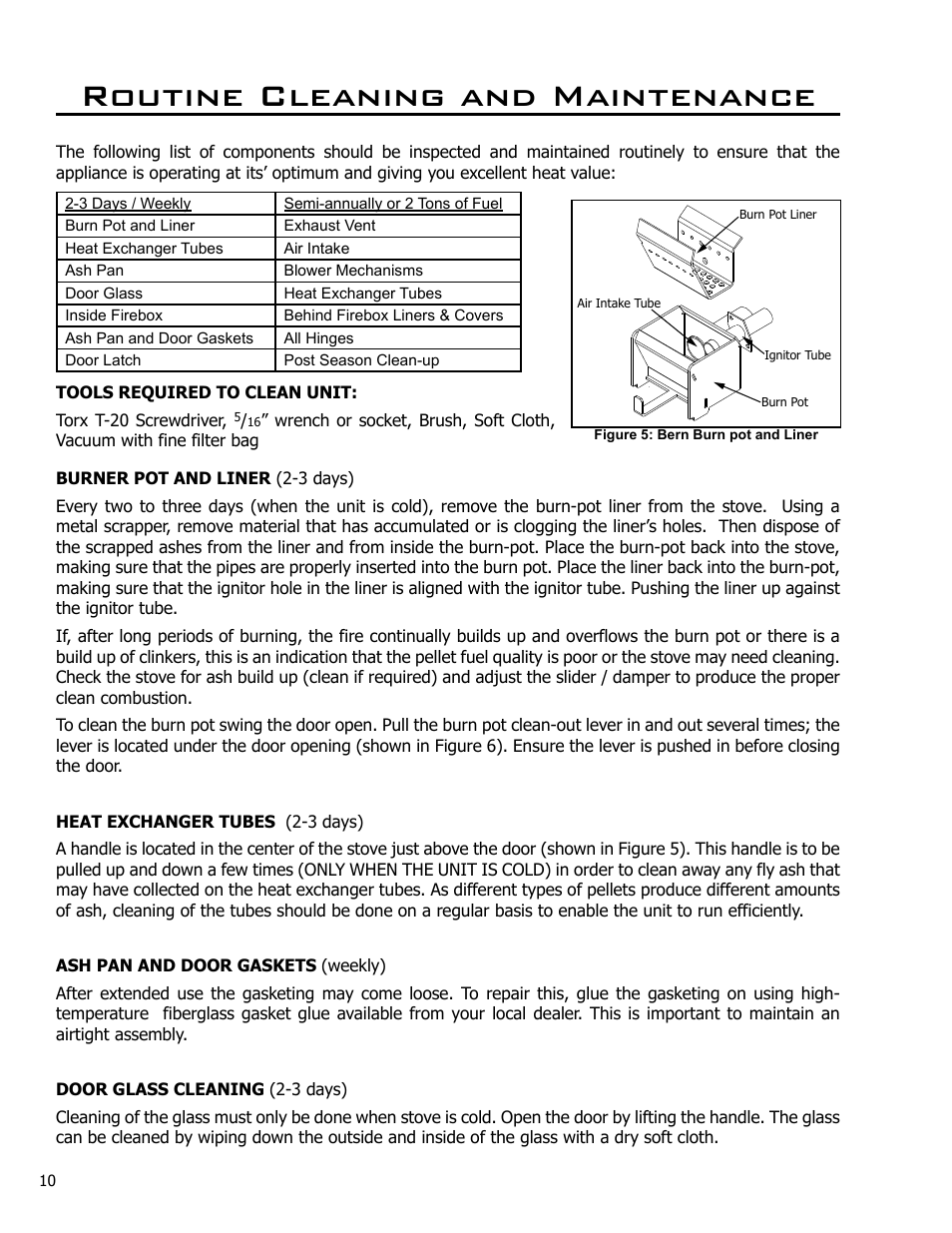 Routine cleaning and maintenance | Enviro BERN C-10629 User Manual | Page 10 / 14