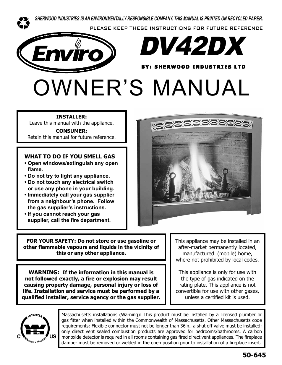 Enviro DV42DX User Manual | 42 pages