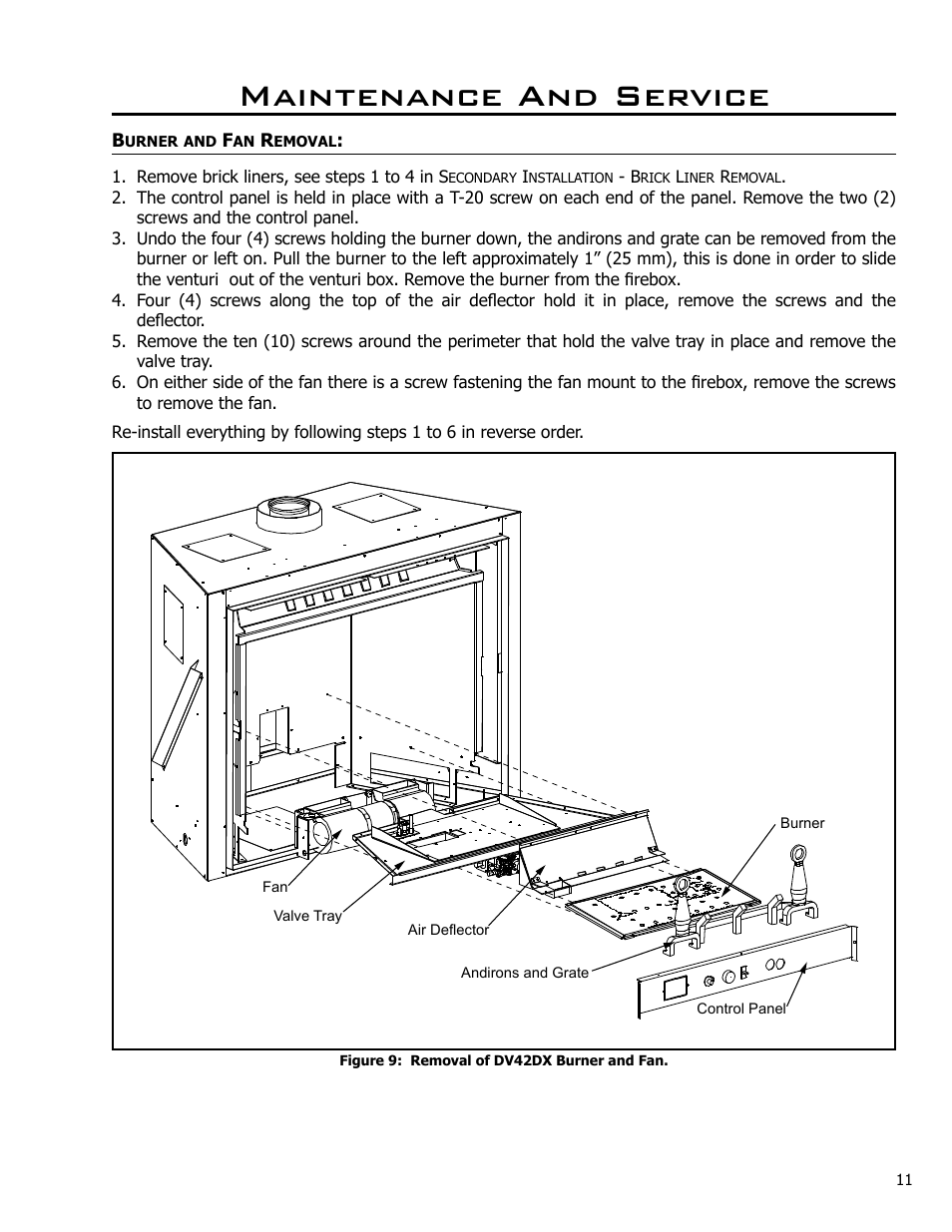 Maintenance and service | Enviro DV42DX User Manual | Page 11 / 42