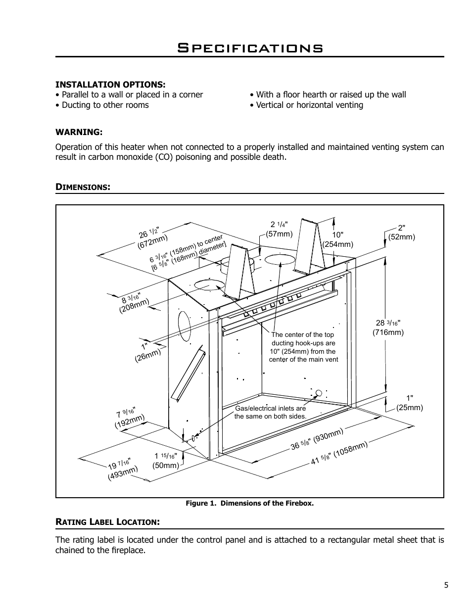 Specifications | Enviro DV42DX User Manual | Page 5 / 42