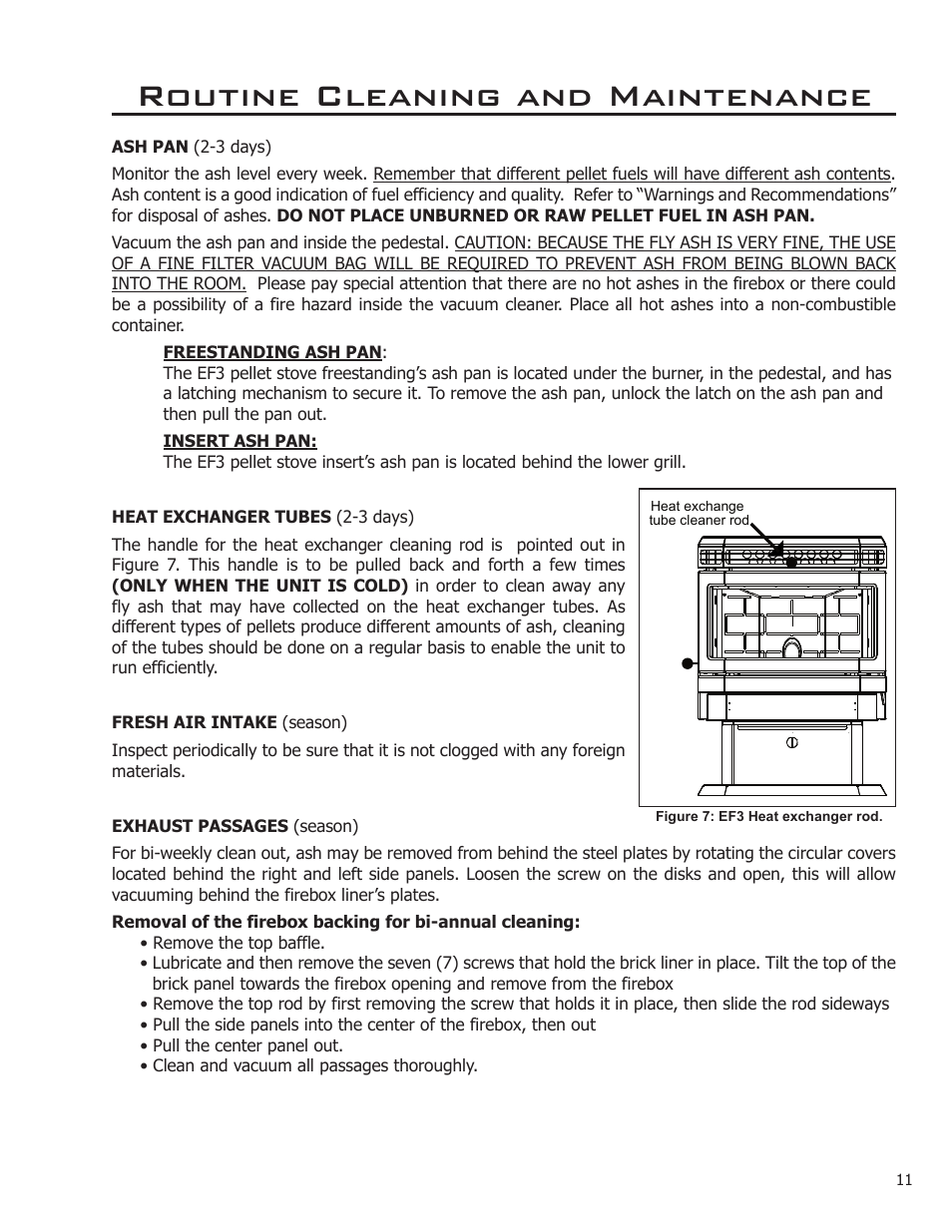 Routine cleaning and maintenance | Enviro EP3 User Manual | Page 11 / 14