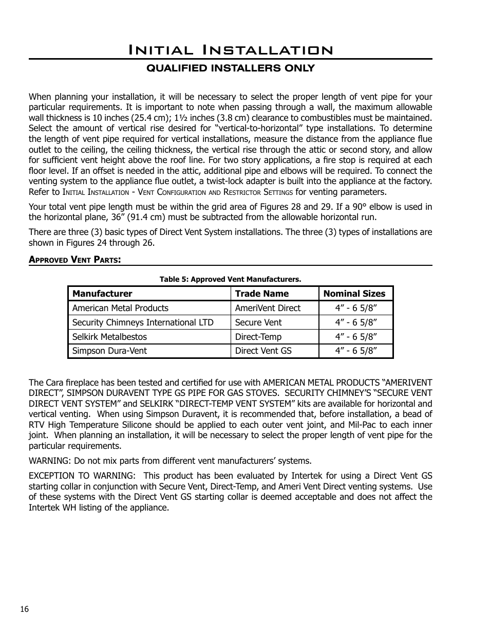 Initial installation | Enviro Cara User Manual | Page 16 / 46