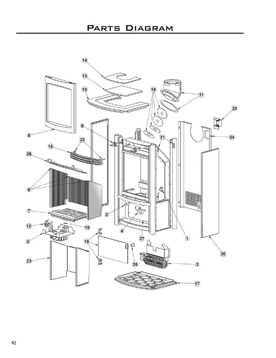 Parts diagram | Enviro Cara User Manual | Page 42 / 46