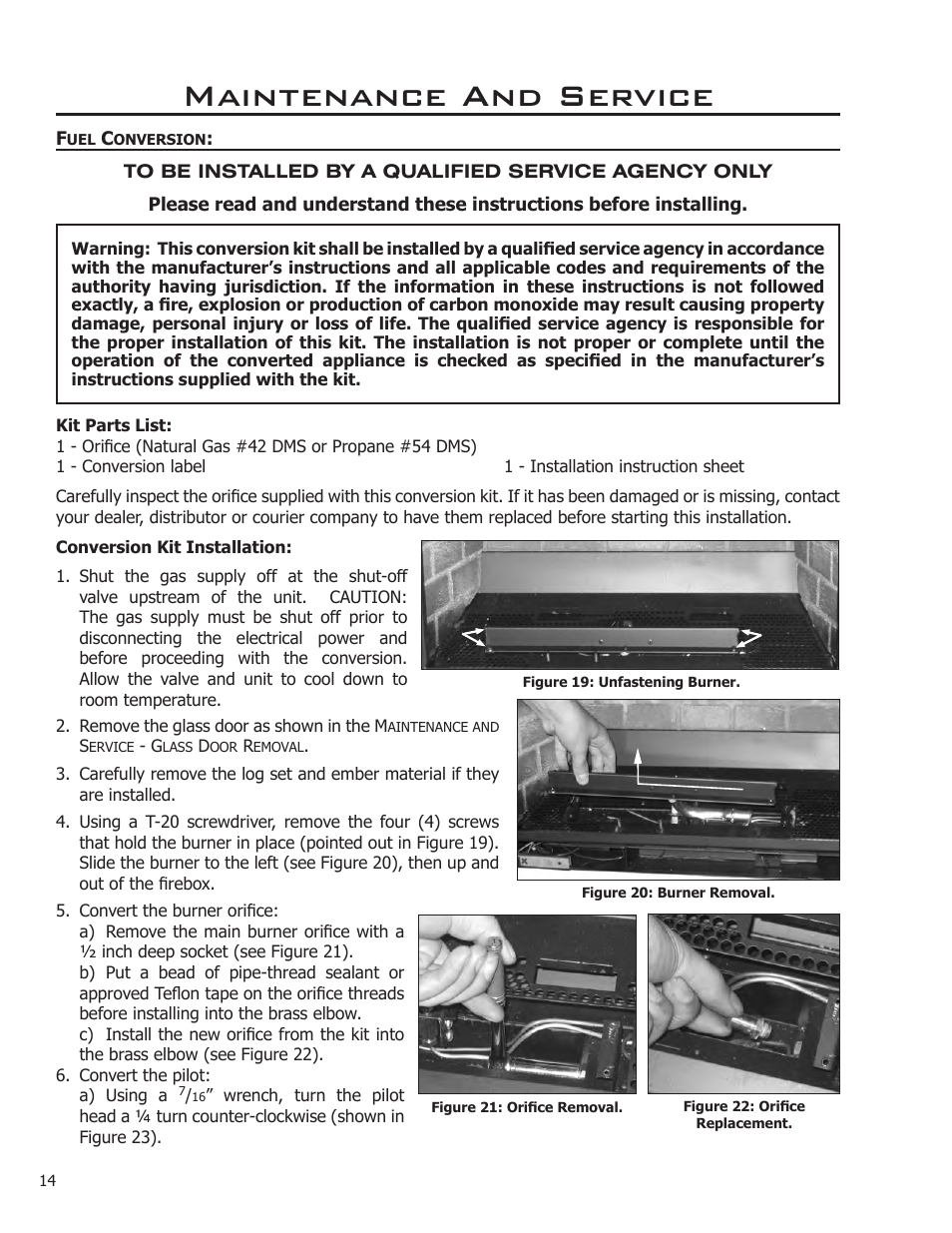 Maintenance and service | Enviro C-11089 User Manual | Page 14 / 44