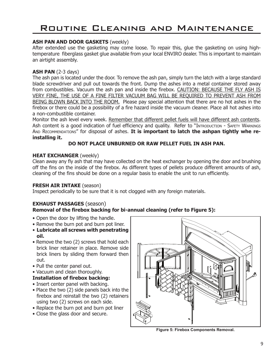 Routine cleaning and maintenance | Enviro C-10969 User Manual | Page 9 / 12