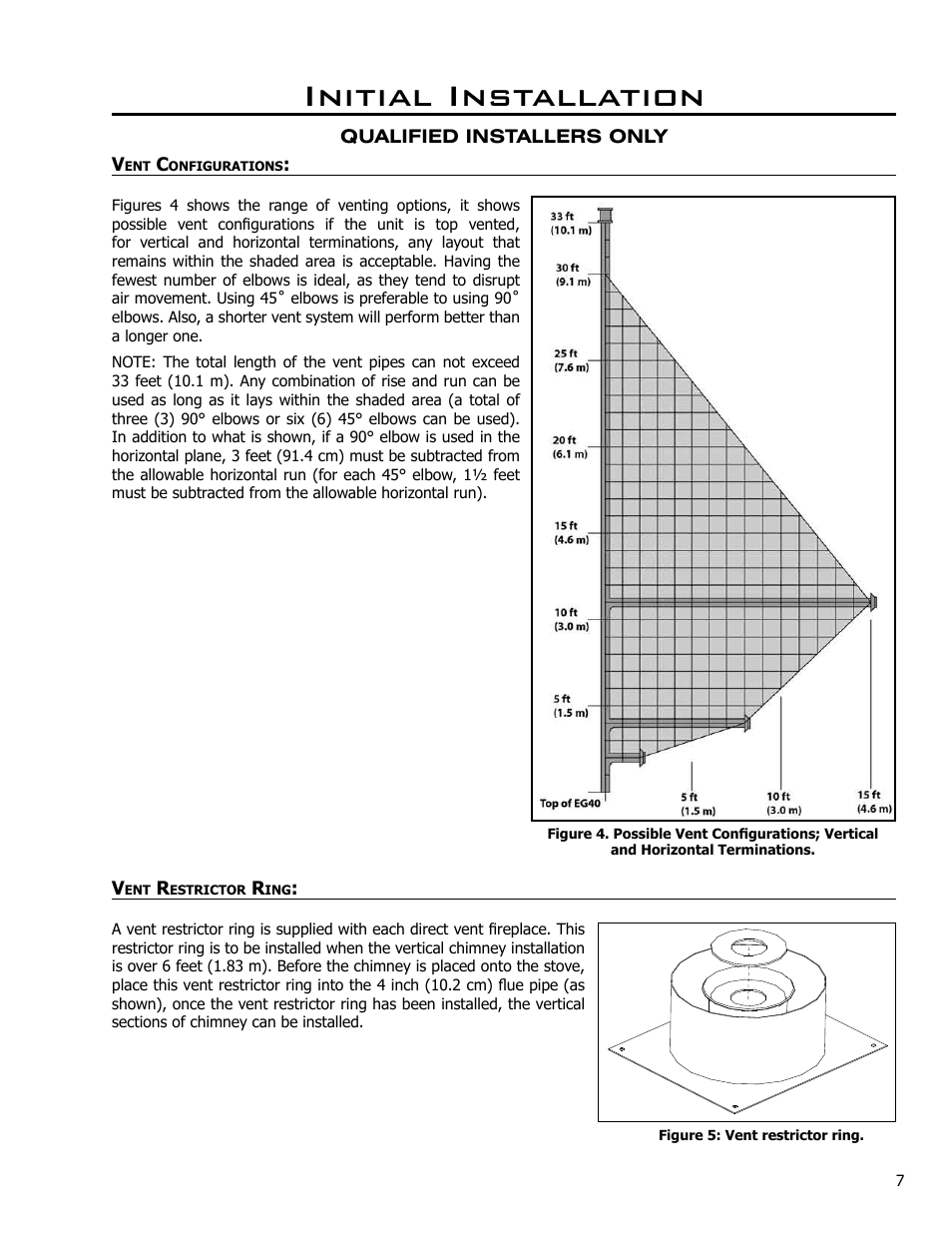 Vent configurations, Vent restrictor ring, Vent configurations vent restrictor ring | Initial installation | Enviro C-10365 User Manual | Page 7 / 33