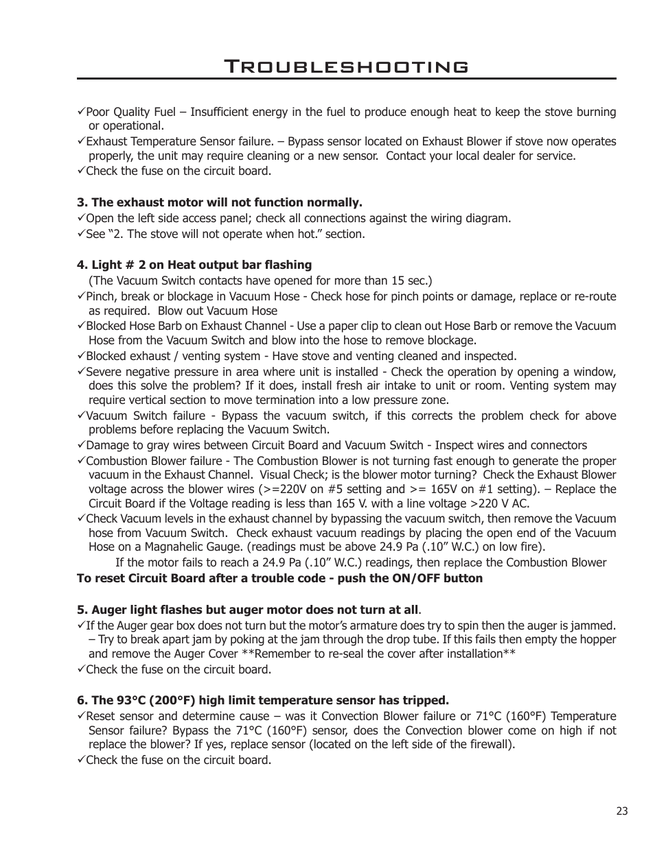 Troubleshooting | Enviro 50-1574 User Manual | Page 23 / 30