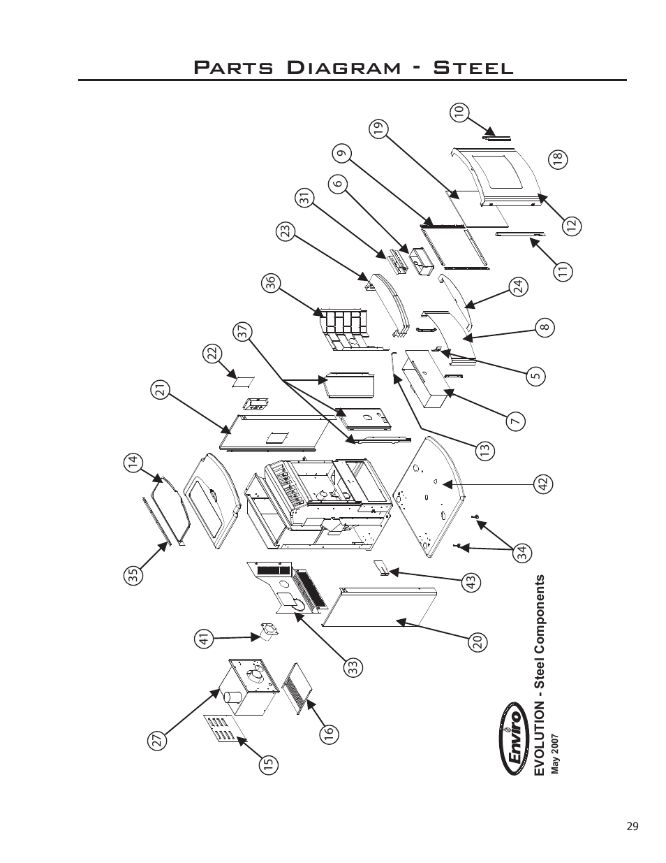 Parts diagram - steel | Enviro 50-1574 User Manual | Page 29 / 30