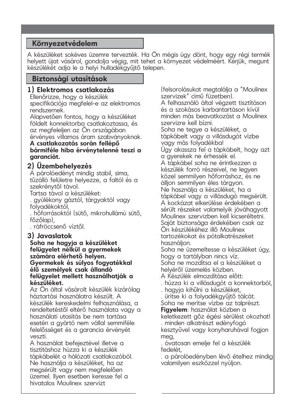 Moulinex MV 1000 User Manual | Page 22 / 30