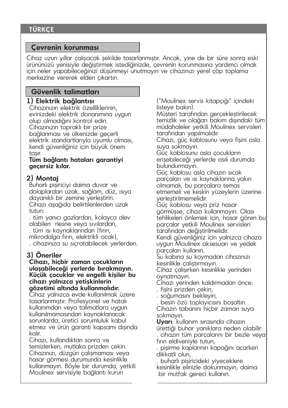 Moulinex MV 1000 User Manual | Page 26 / 30