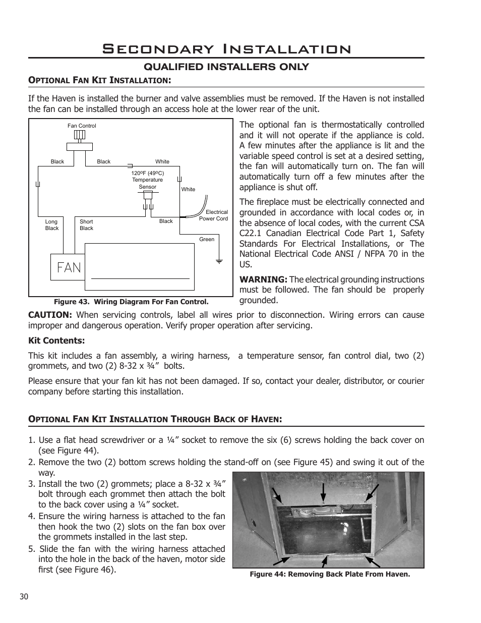 Secondary installation | Enviro Haven Direct Vent Fireplace User Manual | Page 30 / 41