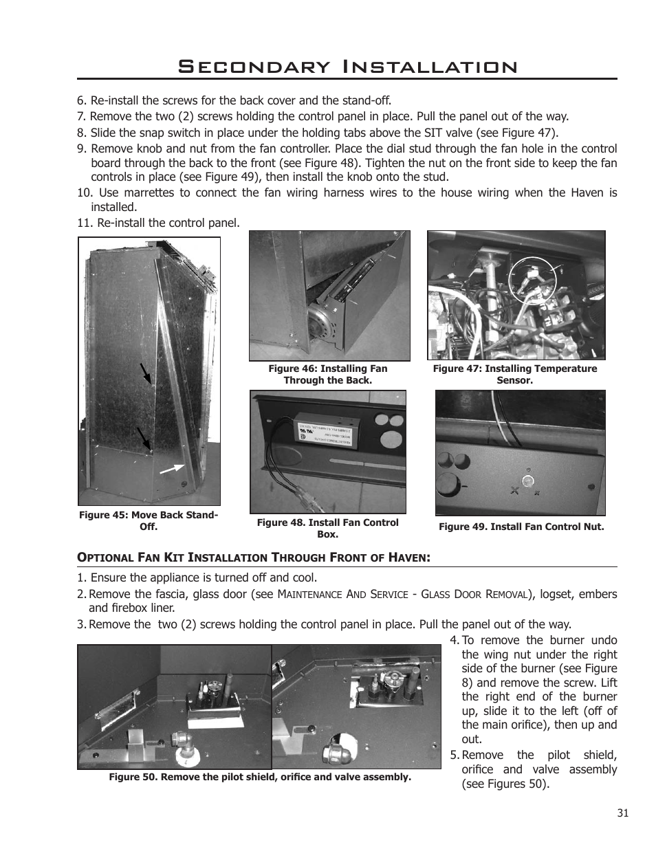 Secondary installation | Enviro Haven Direct Vent Fireplace User Manual | Page 31 / 41