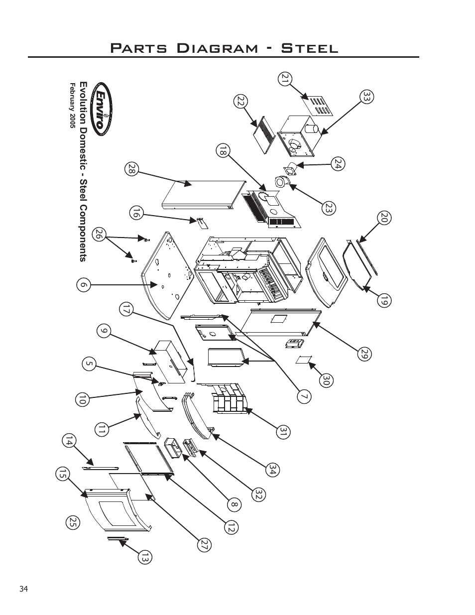 Parts diagram - steel | Enviro C-11023 User Manual | Page 34 / 36