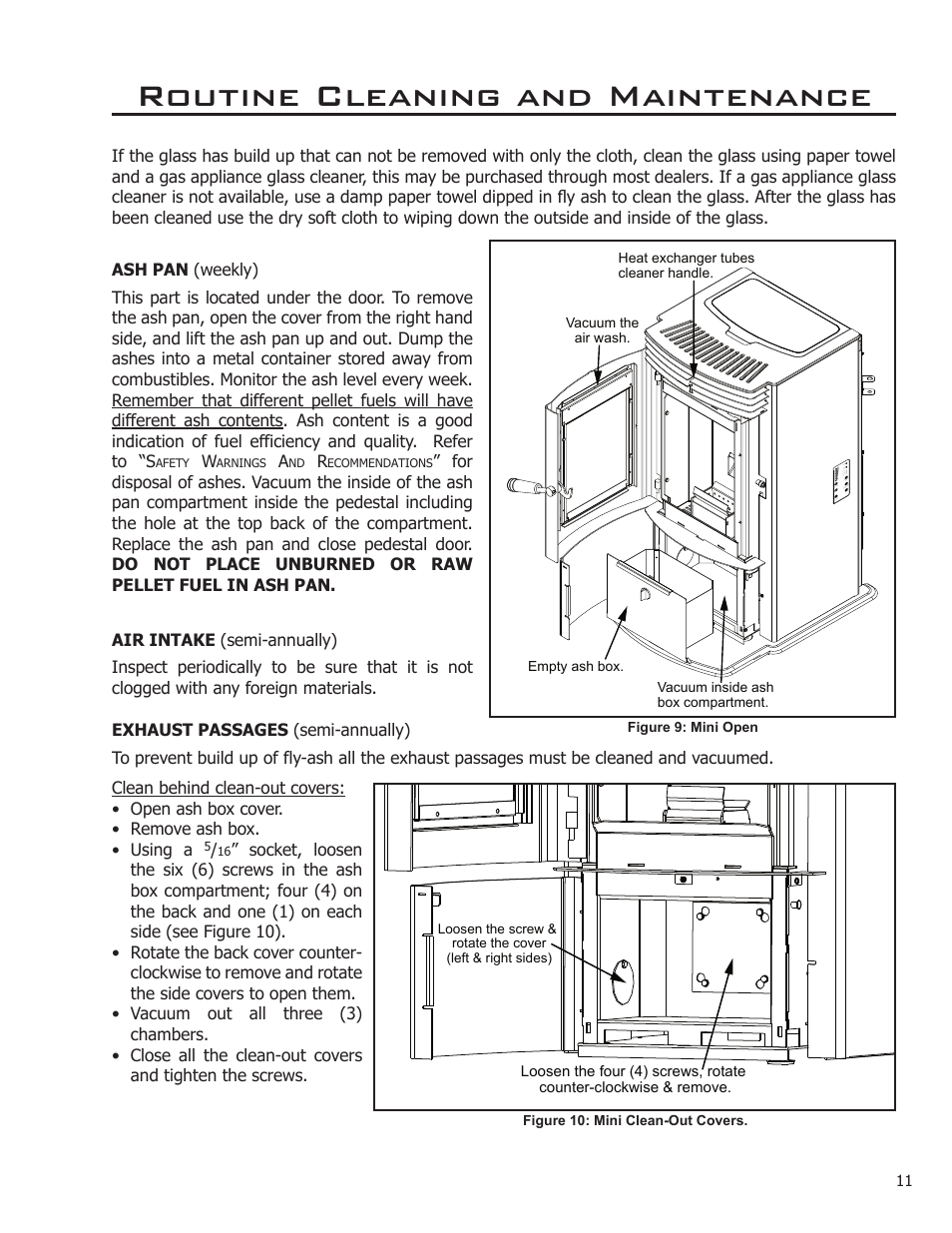 Routine cleaning and maintenance | Enviro Mini A User Manual | Page 11 / 16