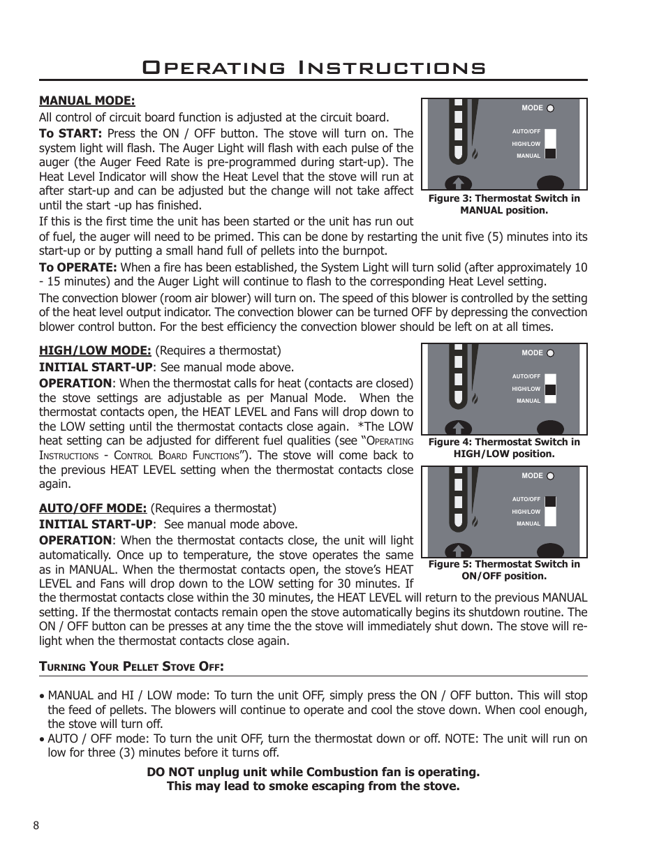 Operating your pellet stove, Operating instructions | Enviro Mini A User Manual | Page 8 / 16