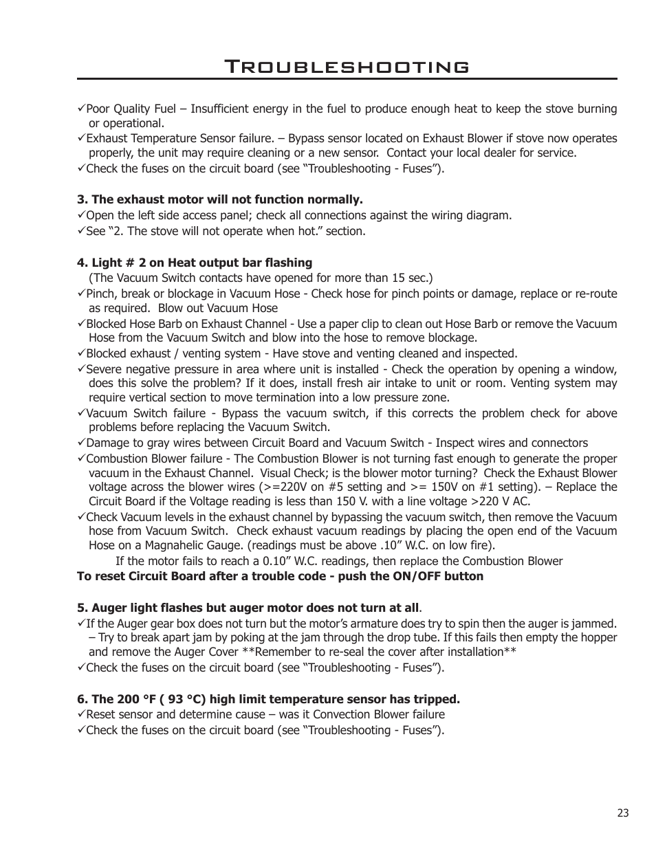 Troubleshooting | Enviro 50-1095 User Manual | Page 23 / 31