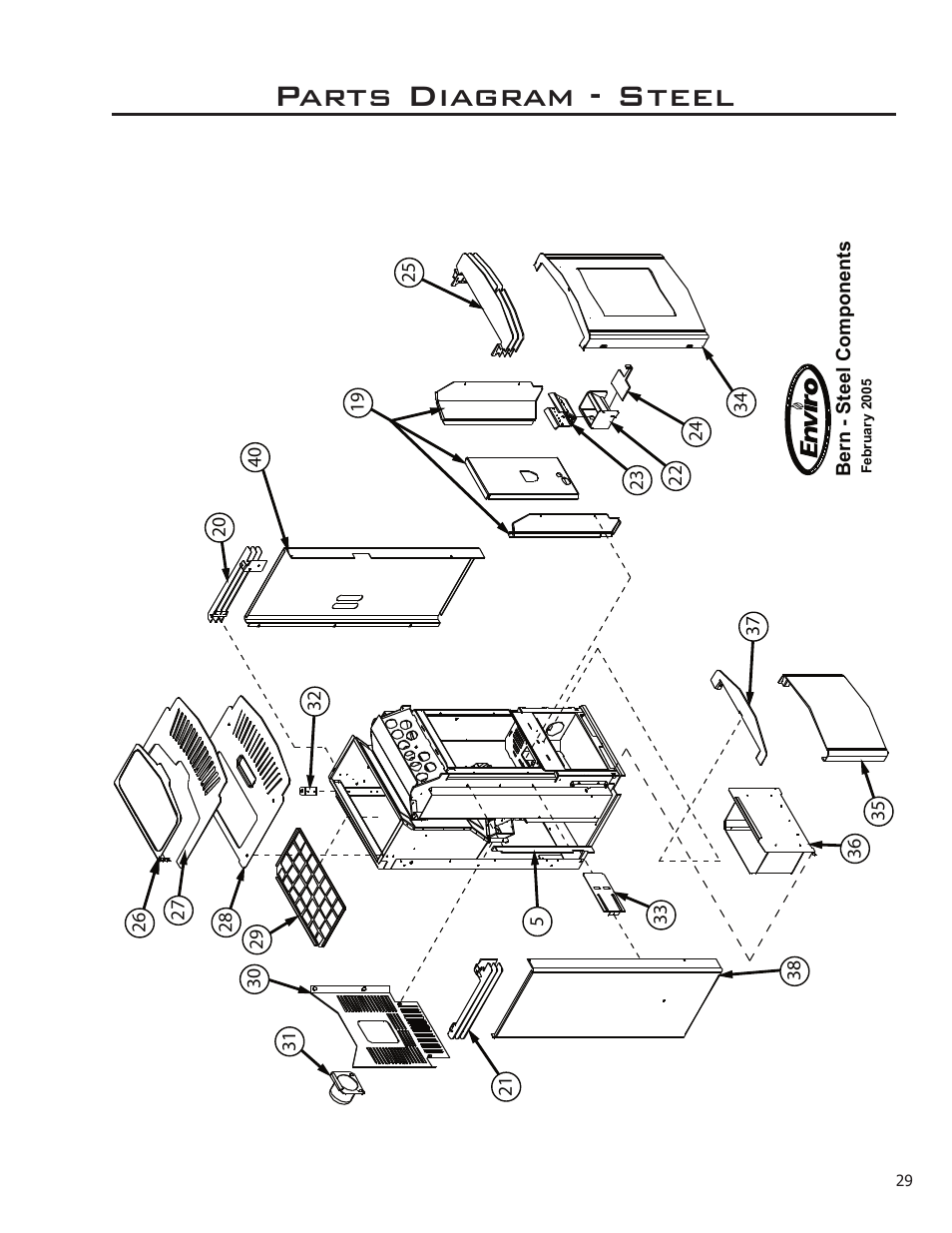 Parts diagram - steel | Enviro 50-1095 User Manual | Page 29 / 31