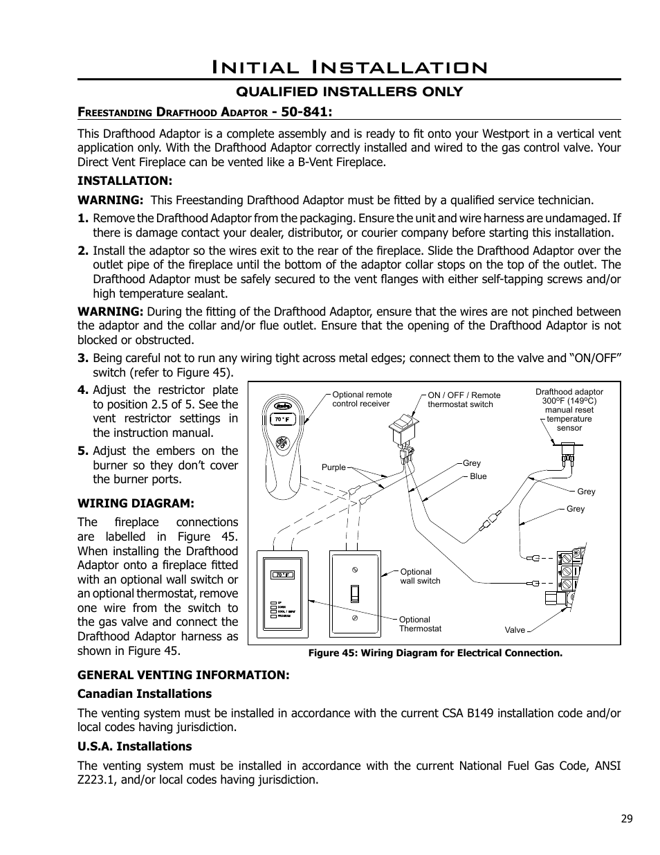 Initial installation | Enviro Westport C-10381 User Manual | Page 29 / 48