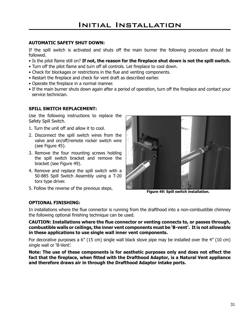 Initial installation | Enviro Westport C-10381 User Manual | Page 31 / 48