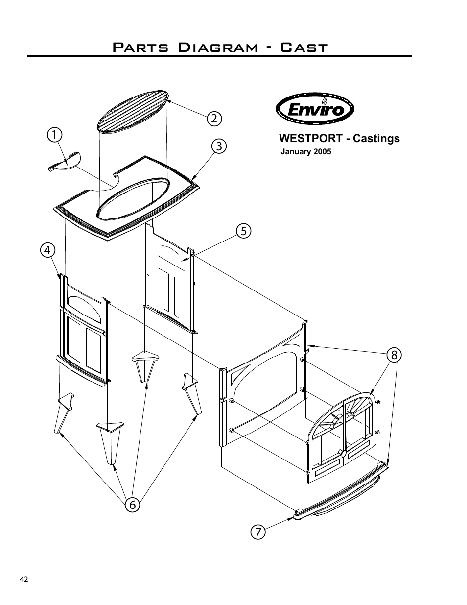 Parts diagram - cast | Enviro Westport C-10381 User Manual | Page 42 / 48