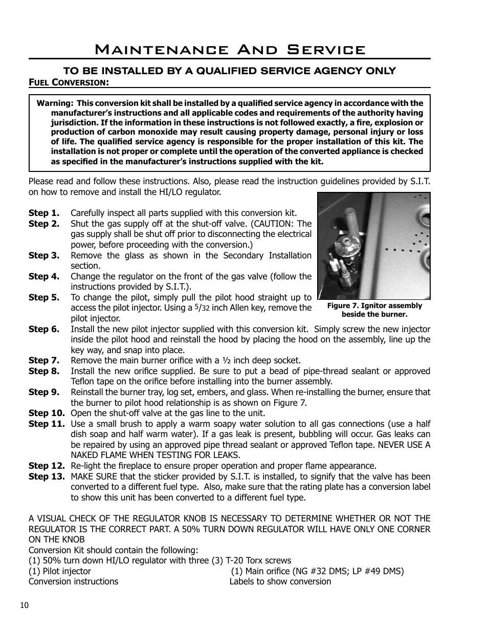 Fuel conversion, Maintenance and service | Enviro C-10637 User Manual | Page 10 / 31