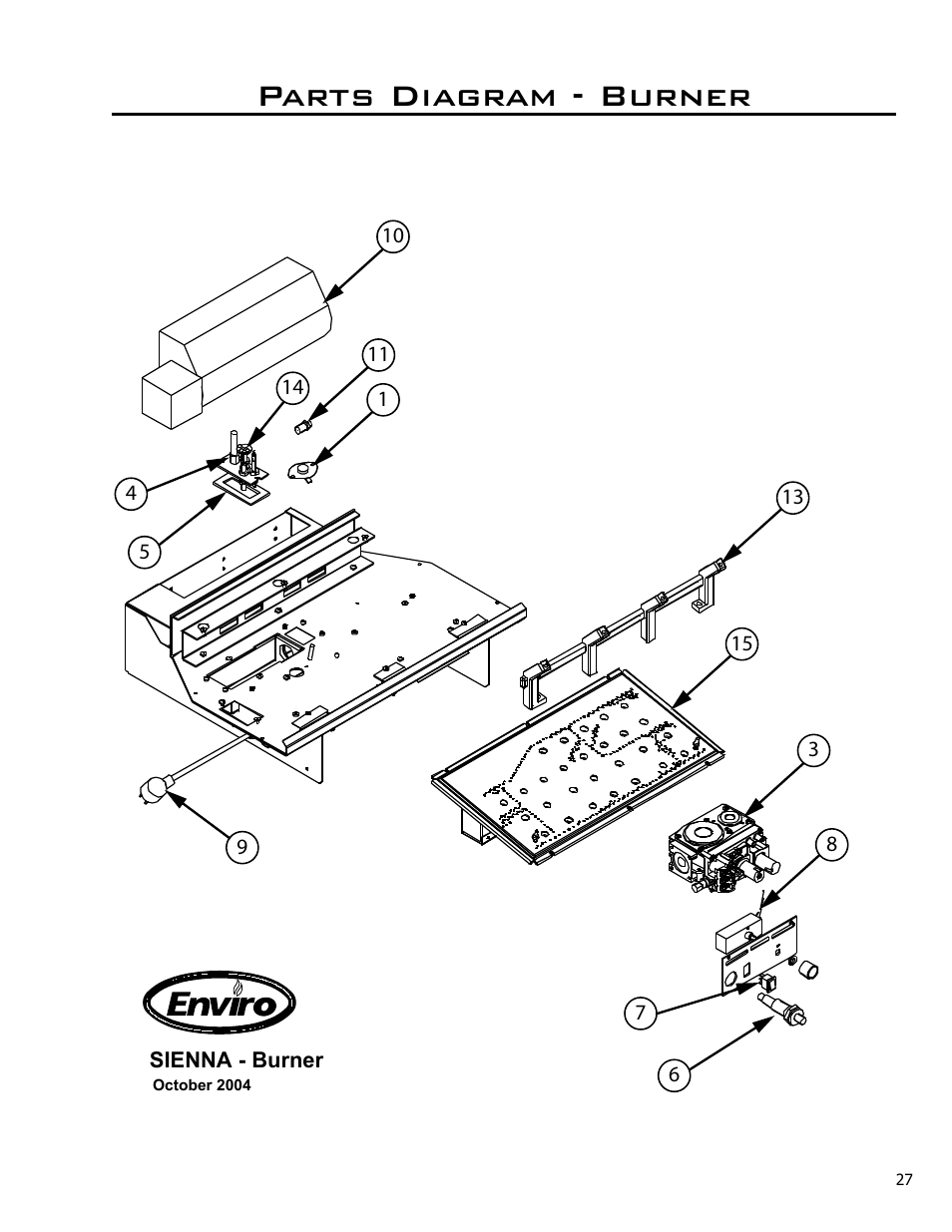 Parts diagram - burner | Enviro C-10637 User Manual | Page 27 / 31