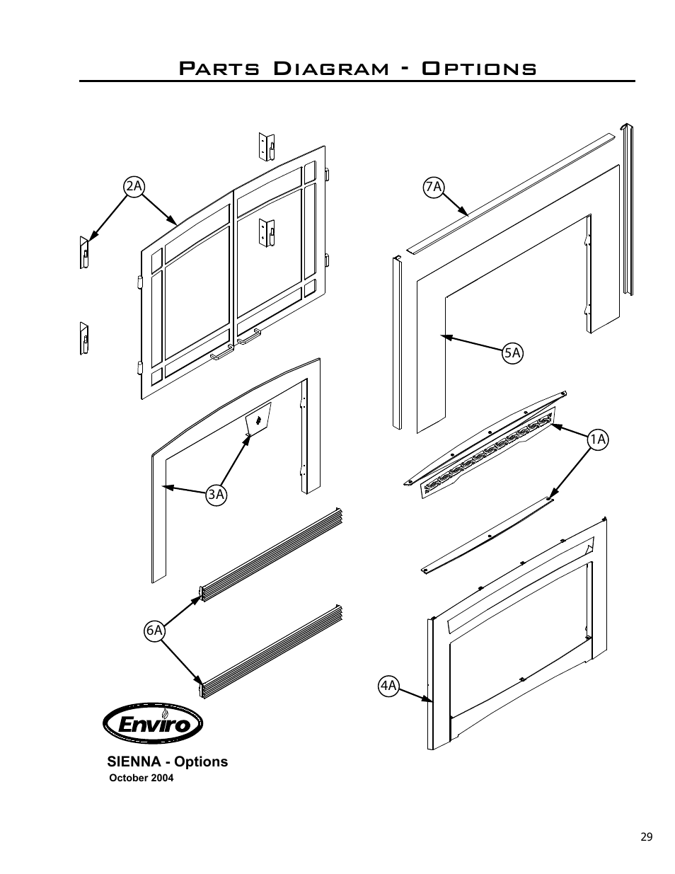 Parts diagram - options | Enviro C-10637 User Manual | Page 29 / 31