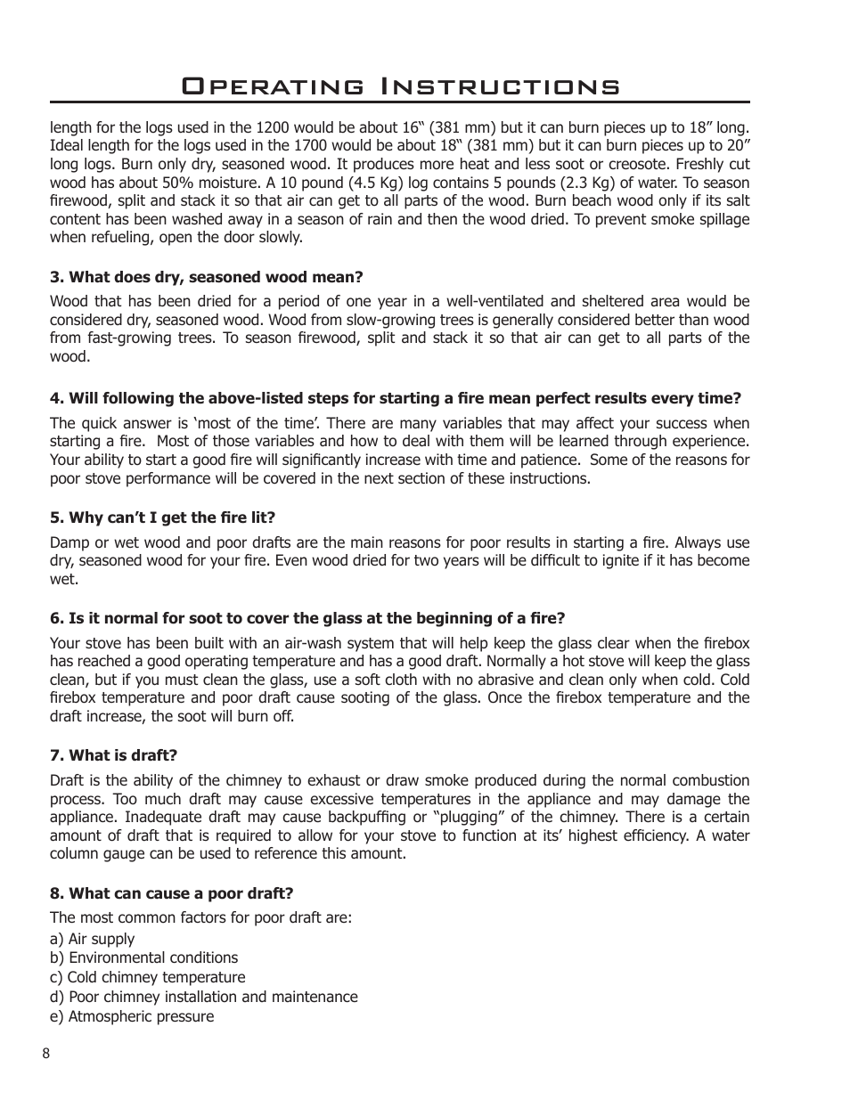 Operating instructions | Enviro Kodiak 1200 Insert User Manual | Page 8 / 55