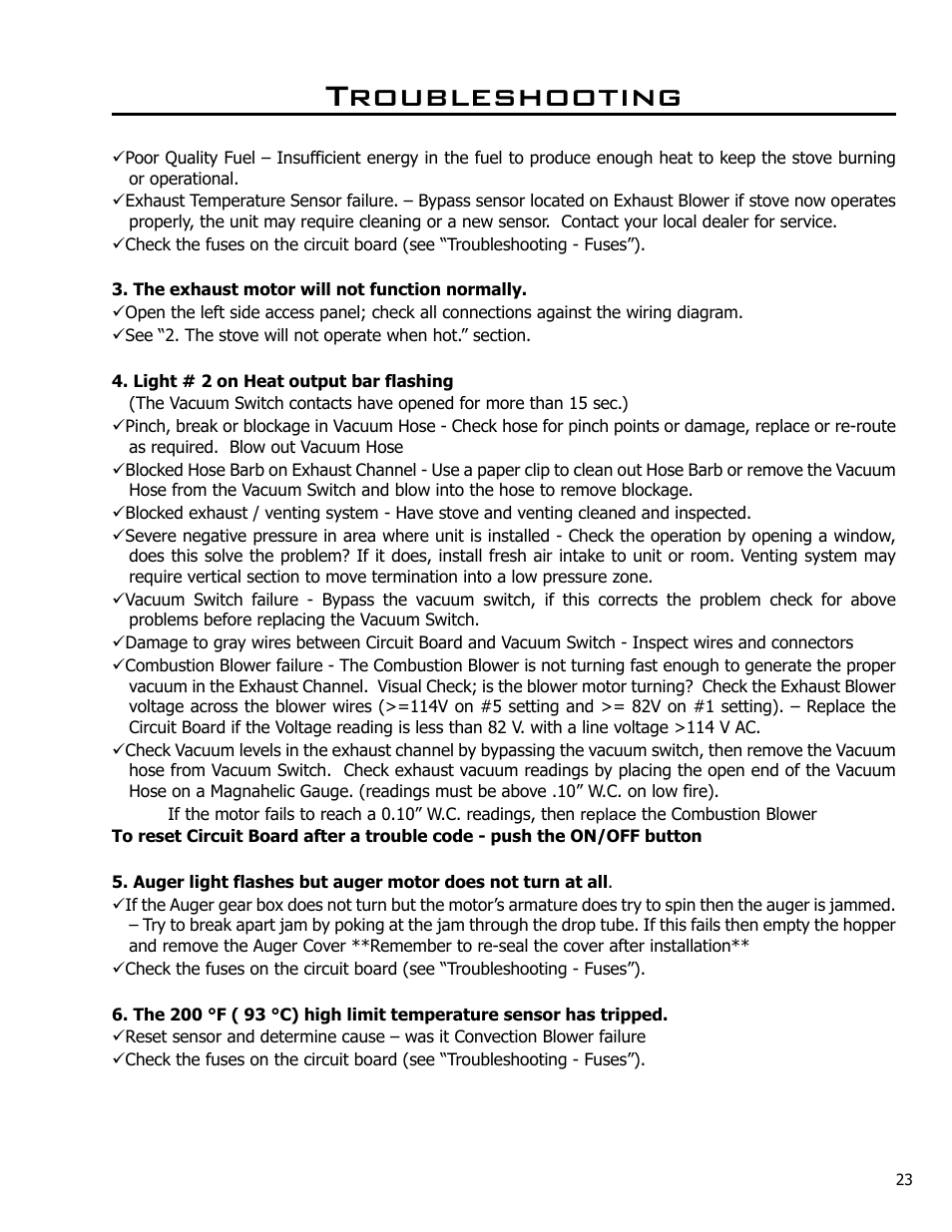 Troubleshooting | Enviro C-10985 User Manual | Page 23 / 31