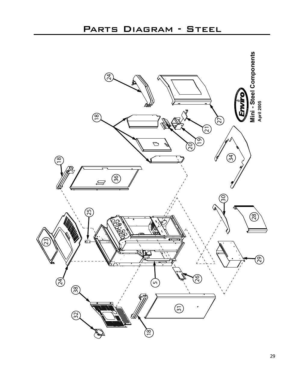 Parts diagram - steel | Enviro C-10985 User Manual | Page 29 / 31