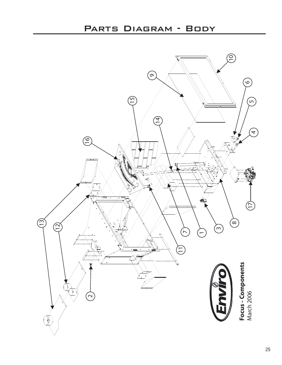 Parts diagram - body | Enviro C-11288 User Manual | Page 25 / 34