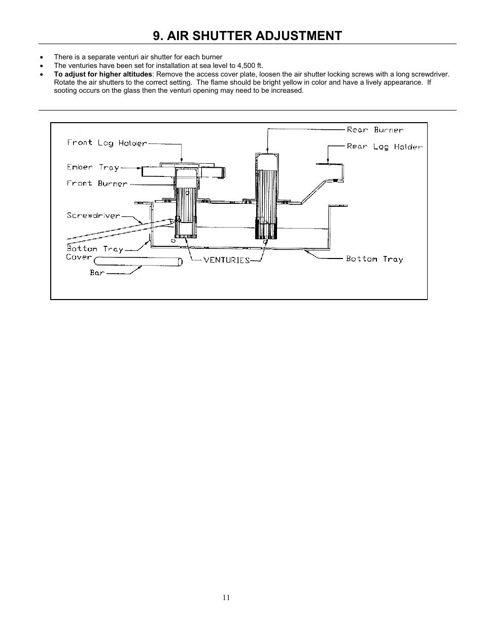 Venting, Air shutter adjustment | Enviro 828 DV.INS. User Manual | Page 11 / 25