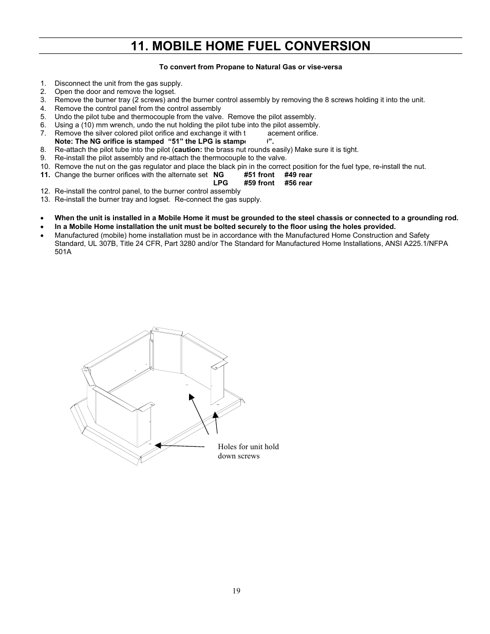 Mobile home fuel conversion | Enviro 828 DV.INS. User Manual | Page 19 / 25