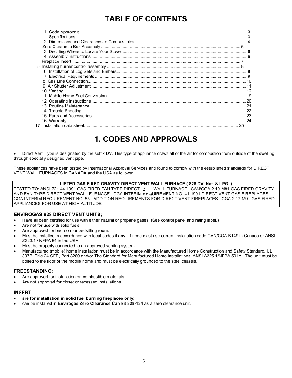 Enviro 828 DV.INS. User Manual | Page 3 / 25