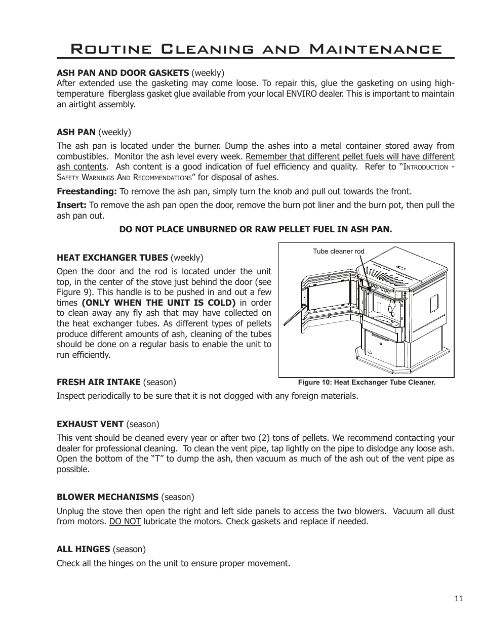 Routine cleaning and maintenance | Enviro Meridian C-11153 User Manual | Page 11 / 15