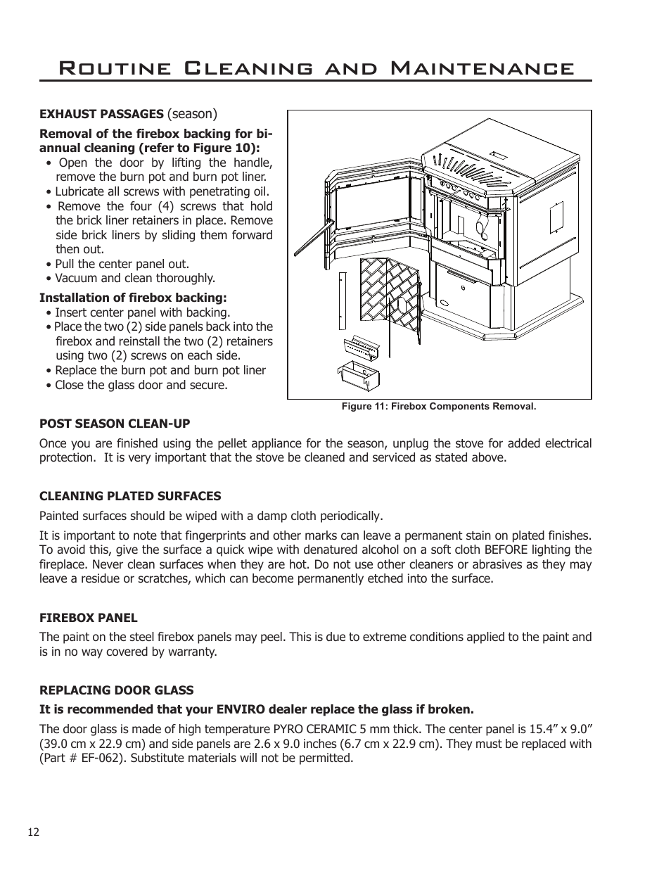 Routine cleaning and maintenance | Enviro Meridian C-11153 User Manual | Page 12 / 15