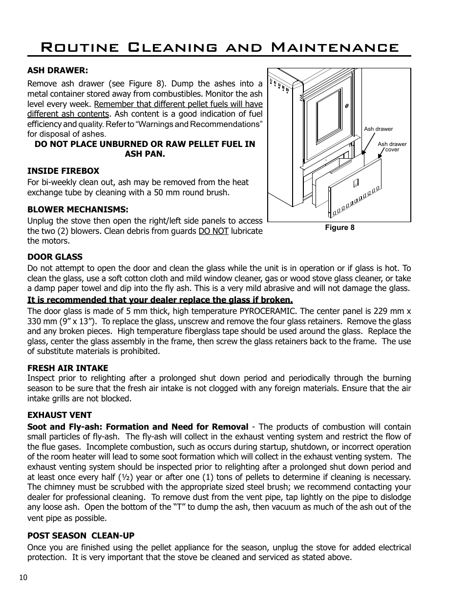 Routine cleaning and maintenance | Enviro EF THERMO 28 CE2005 User Manual | Page 10 / 15