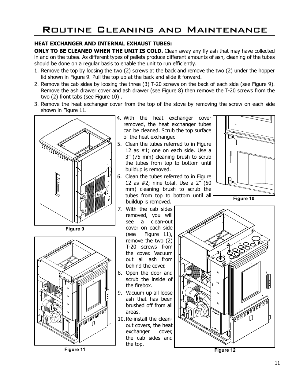 Routine cleaning and maintenance | Enviro EF THERMO 28 CE2005 User Manual | Page 11 / 15