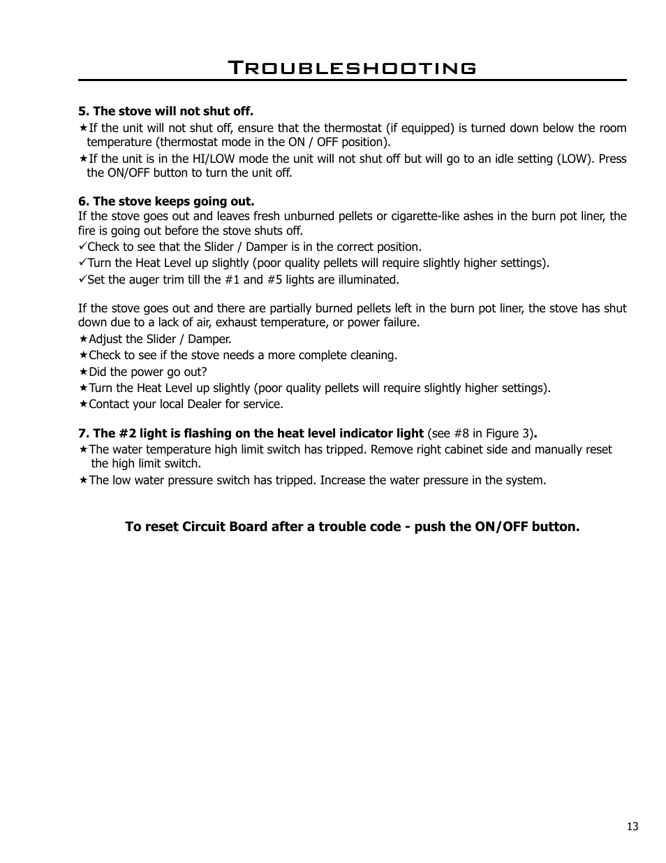 Troubleshooting | Enviro EF THERMO 28 CE2005 User Manual | Page 13 / 15