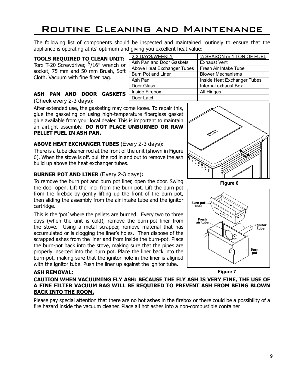 Routine cleaning and maintenance | Enviro EF THERMO 28 CE2005 User Manual | Page 9 / 15