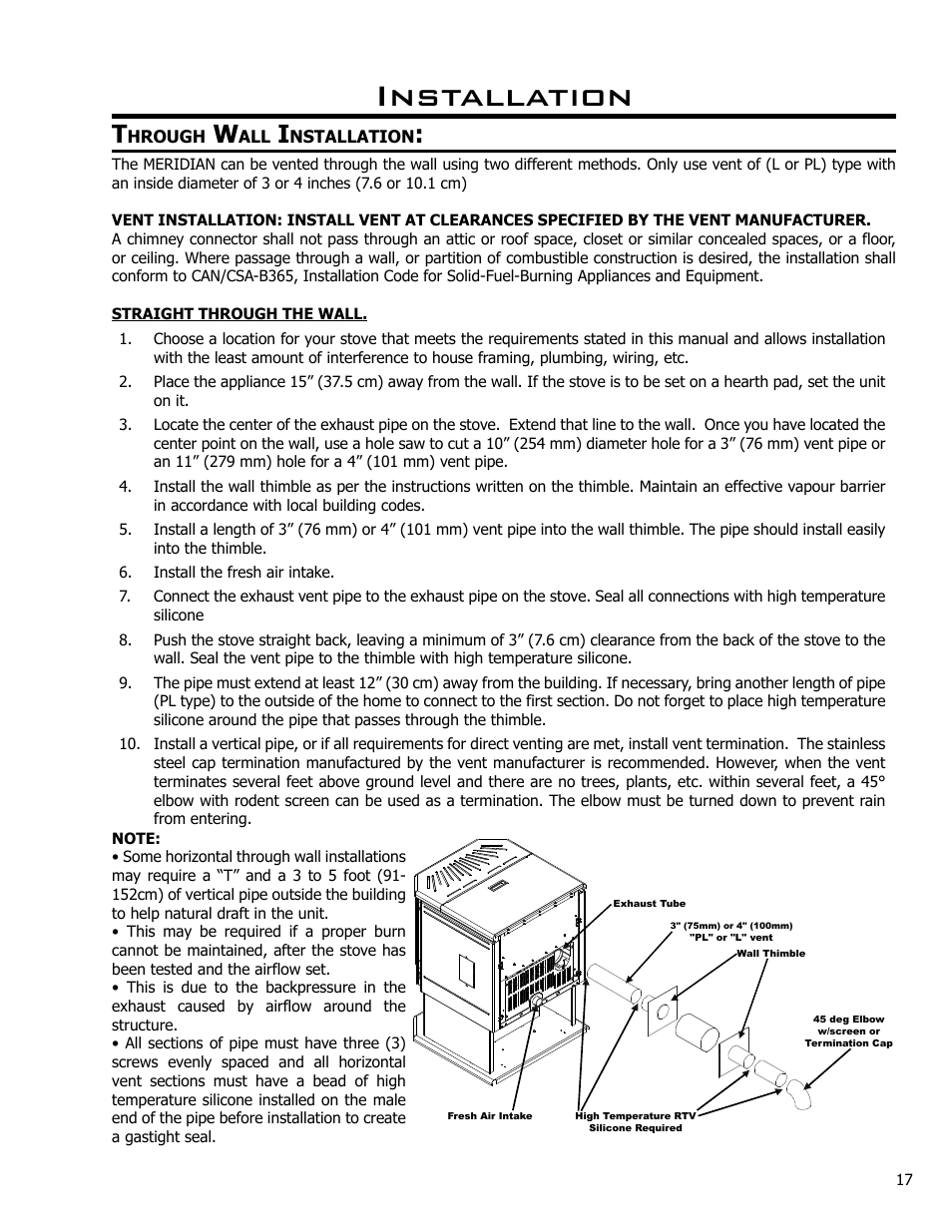 Installation | Enviro Meridian C-10135 User Manual | Page 17 / 38