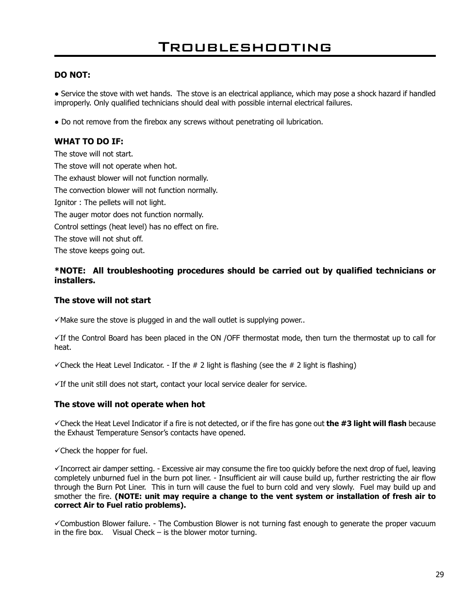 Troubleshooting | Enviro Meridian C-10135 User Manual | Page 29 / 38