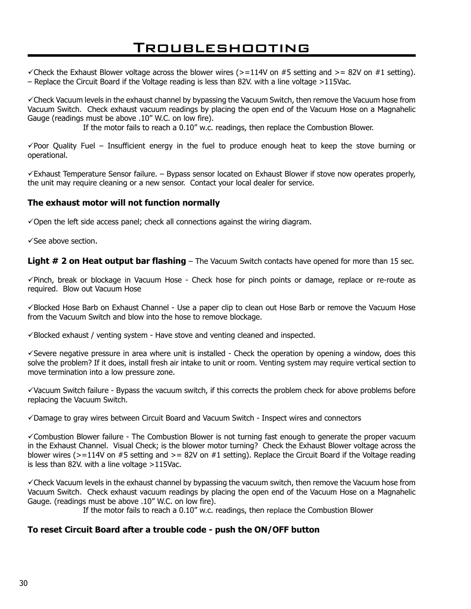 Troubleshooting | Enviro Meridian C-10135 User Manual | Page 30 / 38