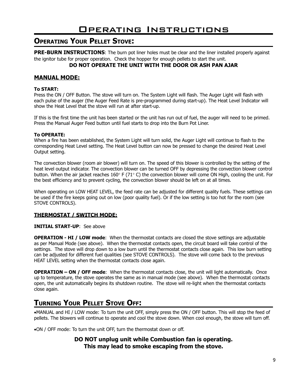 Operating instructions | Enviro Meridian C-10135 User Manual | Page 9 / 38