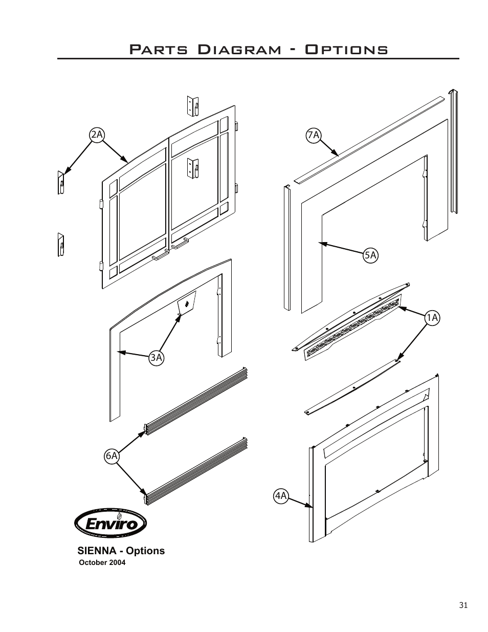 Parts diagram - options | Enviro C-11212 User Manual | Page 31 / 35