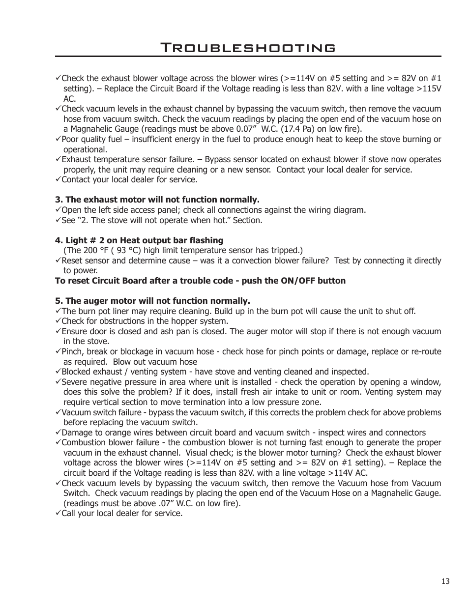 Troubleshooting | Enviro 50-1386 User Manual | Page 13 / 23