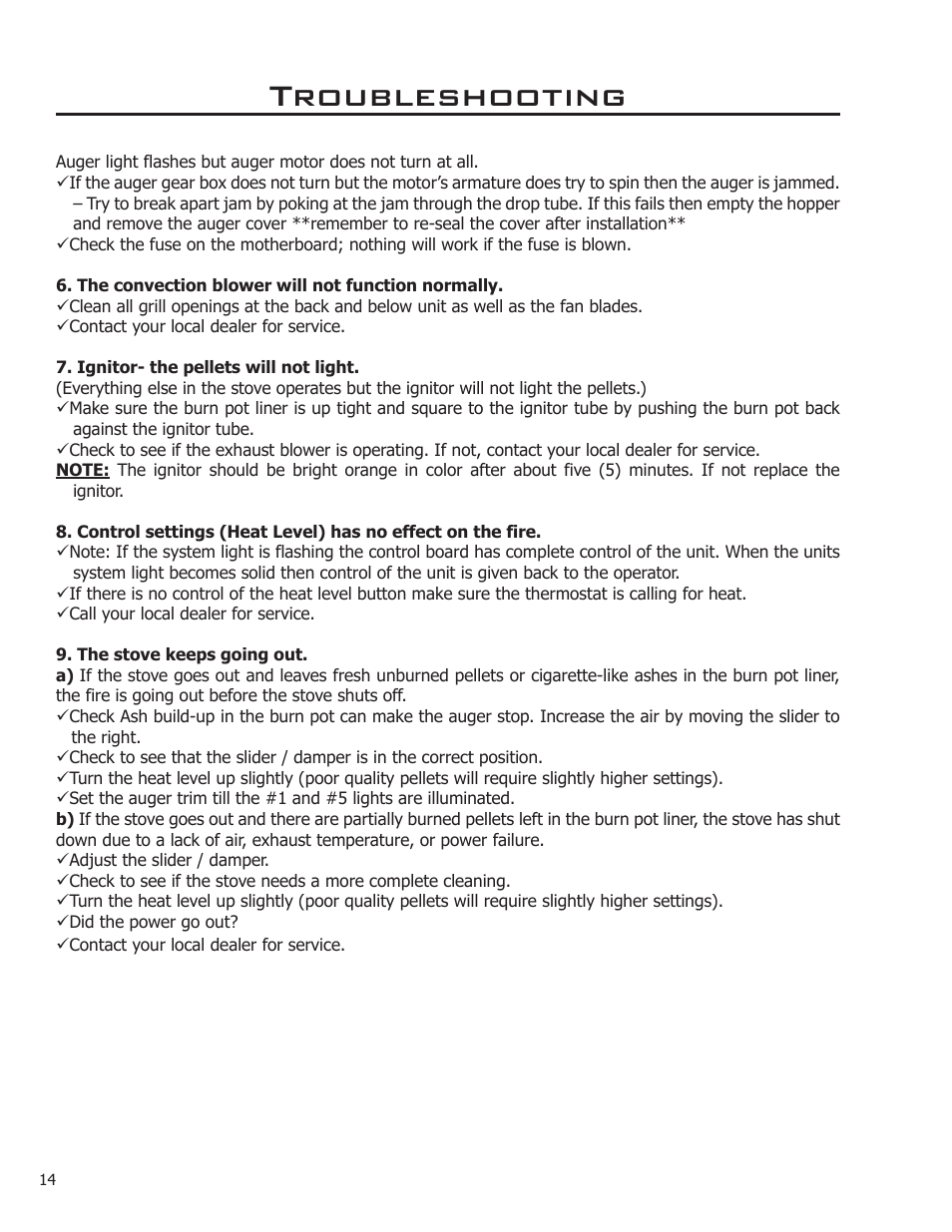 Troubleshooting | Enviro 50-1386 User Manual | Page 14 / 23