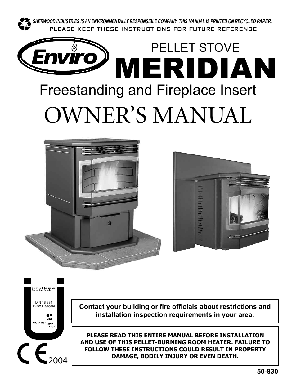 Enviro MERIDIAN 50-830 User Manual | 14 pages