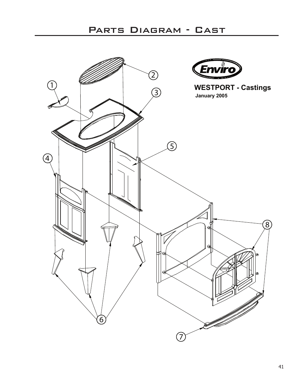 Parts diagram - cast | Enviro C-10914 User Manual | Page 41 / 46